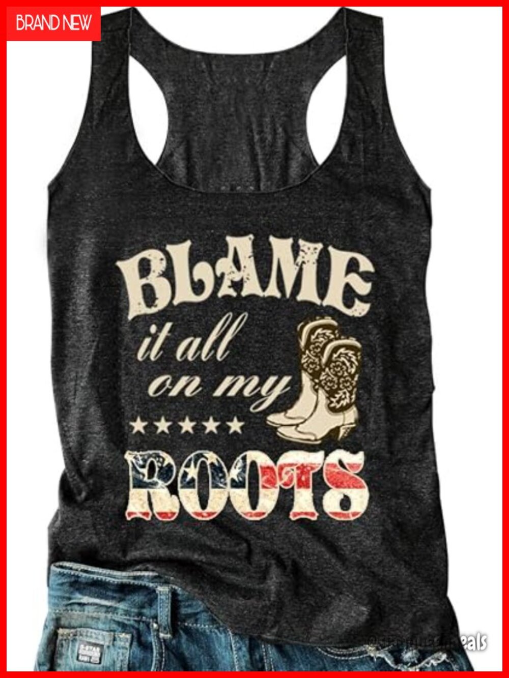 Vintage Cowgirl Graphic Racerback Tank Top - Country Music